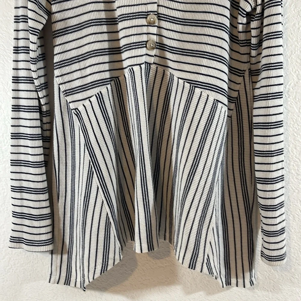 Anthropologie Maeve Eliza Thermal Stripe Long Sleeve Tunic Size Medium OB1089995 - Picture 4 of 11